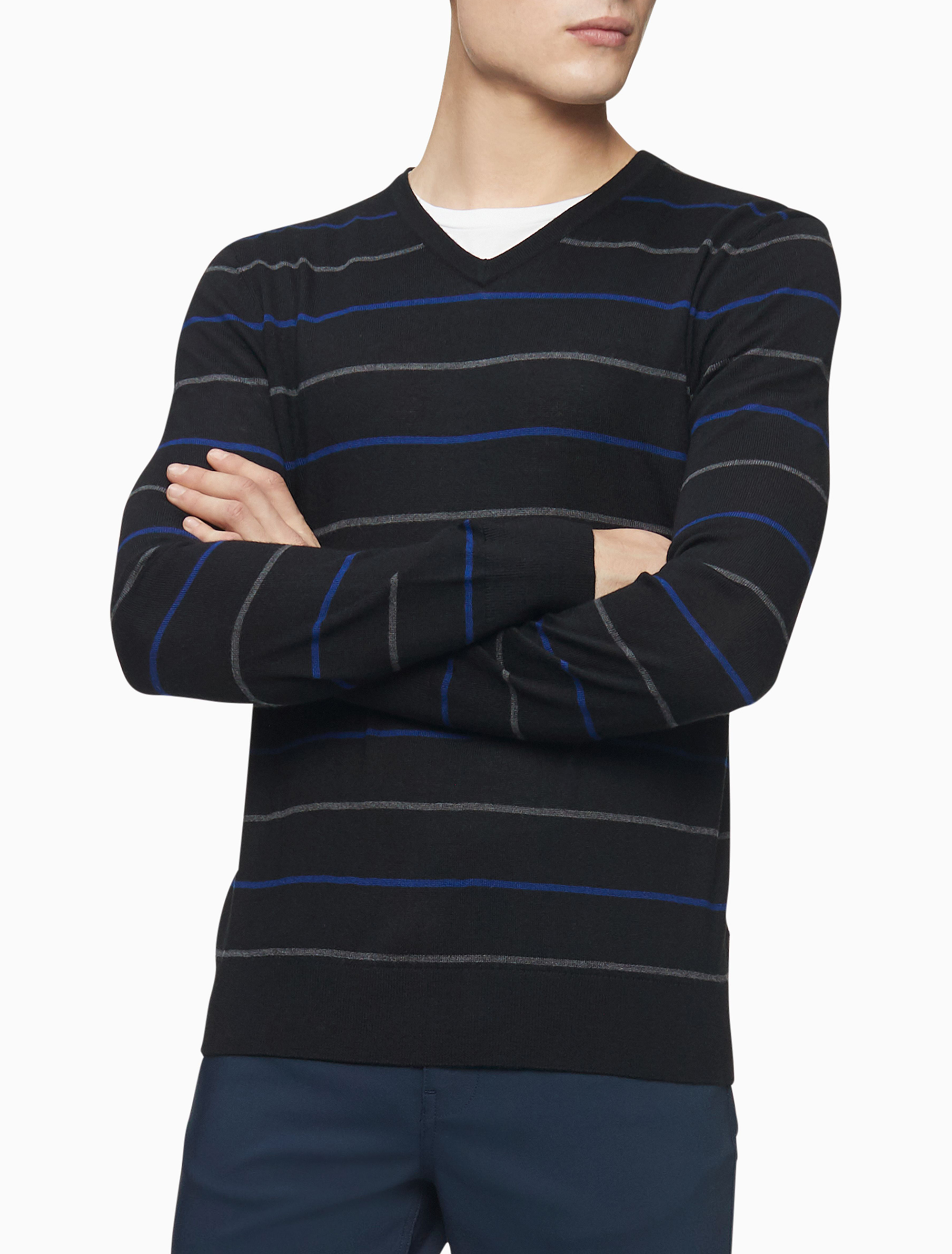 Merino Wool Blend VNeck Sweater Knitwear Calvin Klein